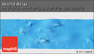 Physical Panoramic Map of the Area around 10° 48' 54" S, 169° 13' 29" E