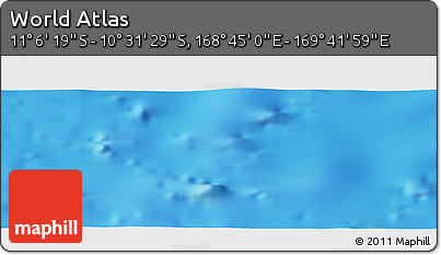Physical Panoramic Map of the Area around 10° 48' 54" S, 169° 13' 29" E