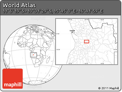 Blank Location Map of the Area around 10° 48' 54" S, 16° 13' 30" E