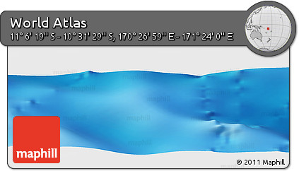 Physical Panoramic Map of the Area around 10° 48' 54" S, 170° 55' 30" E