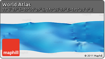 Physical Panoramic Map of the Area around 10° 48' 54" S, 170° 55' 30" E