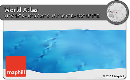 Physical Panoramic Map of the Area around 10° 48' 54" S, 171° 46' 30" E