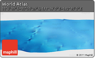 Physical Panoramic Map of the Area around 10° 48' 54" S, 171° 46' 30" E