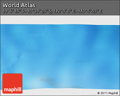 Physical 3D Map of the Area around 10° 48' 54" S, 172° 37' 30" E