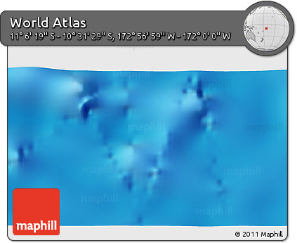 Physical 3D Map of the Area around 10° 48' 54" S, 172° 28' 29" W