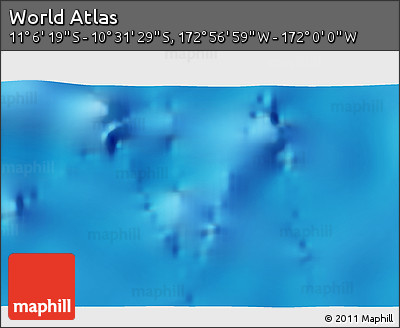 Physical 3D Map of the Area around 10° 48' 54" S, 172° 28' 29" W