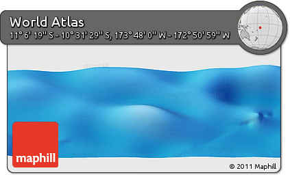 Physical Panoramic Map of the Area around 10° 48' 54" S, 173° 19' 29" W