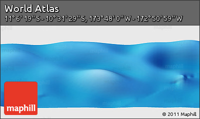 Physical Panoramic Map of the Area around 10° 48' 54" S, 173° 19' 29" W