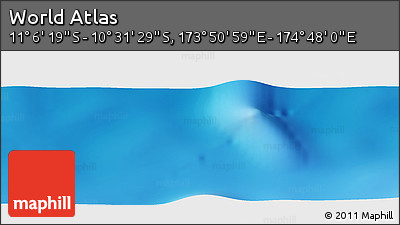 Physical Panoramic Map of the Area around 10° 48' 54" S, 174° 19' 29" E