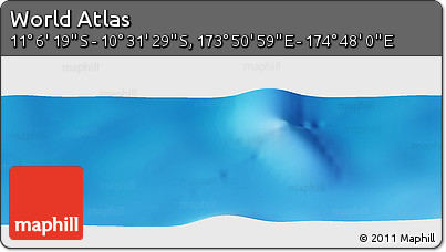 Physical Panoramic Map of the Area around 10° 48' 54" S, 174° 19' 29" E