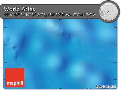 Shaded Relief Map of the Area around 10° 48' 54" S, 174° 10' 30" W