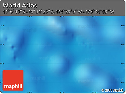 Shaded Relief Map of the Area around 10° 48' 54" S, 174° 10' 30" W