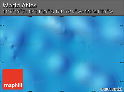 Shaded Relief Map of the Area around 10° 48' 54" S, 174° 10' 30" W