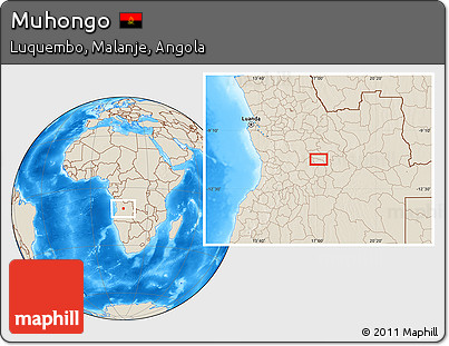 Shaded Relief Location Map of Muhongo