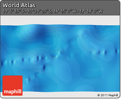 Political 3D Map of the Area around 10° 48' 54" S, 17° 46' 29" W