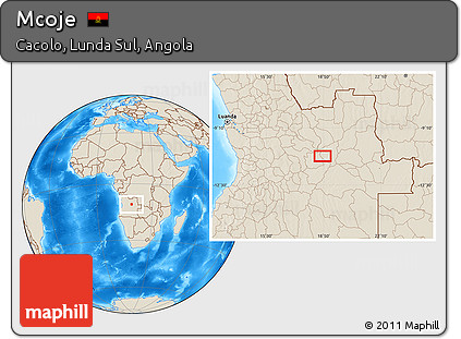 Shaded Relief Location Map of Mcoje