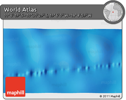 Physical 3D Map of the Area around 10° 48' 54" S, 18° 37' 30" W