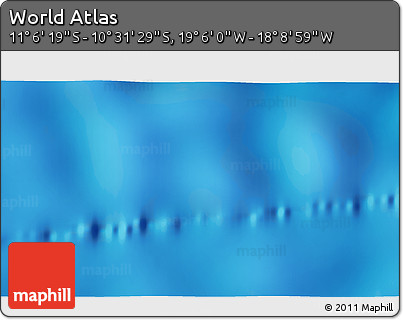 Physical 3D Map of the Area around 10° 48' 54" S, 18° 37' 30" W