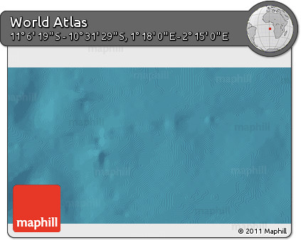 Satellite 3D Map of the Area around 10° 48' 54" S, 1° 46' 29" E