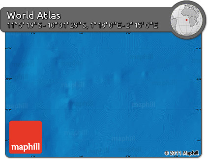 Physical Map of the Area around 10° 48' 54" S, 1° 46' 29" E