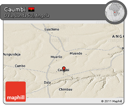 Shaded Relief Panoramic Map of Caumbi