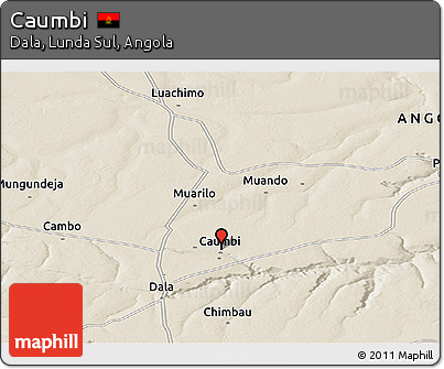 Shaded Relief Panoramic Map of Caumbi
