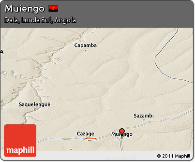 Shaded Relief Panoramic Map of Muiengo