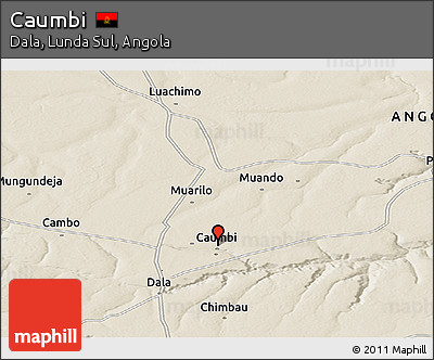 Shaded Relief Panoramic Map of Caumbi