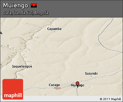 Shaded Relief Panoramic Map of Muiengo