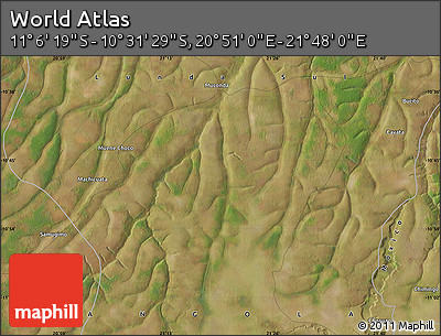 Satellite Map of the Area around 10° 48' 54" S, 21° 19' 30" E