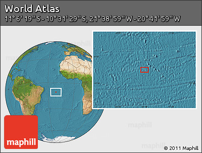 Satellite Location Map of the Area around 10° 48' 54" S, 21° 10' 29" W