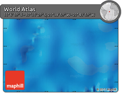 Physical Map of the Area around 10° 48' 54" S, 21° 10' 29" W