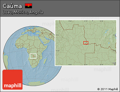 Savanna Style Location Map of Caúma, hill shading