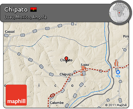 Shaded Relief Map of Chipato