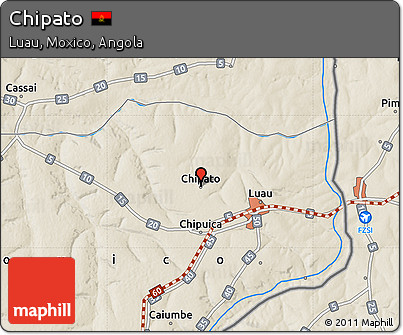 Shaded Relief Map of Chipato