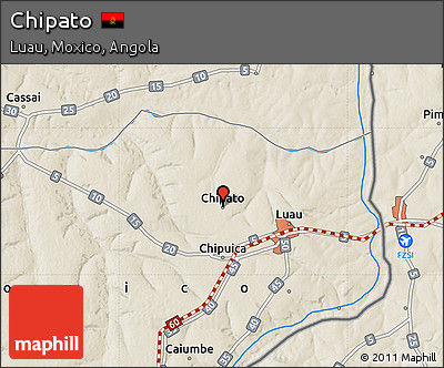Shaded Relief Map of Chipato