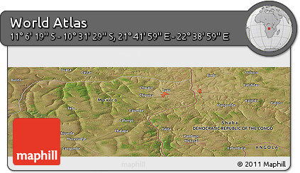 Satellite Panoramic Map of the Area around 10° 48' 54" S, 22° 10' 29" E