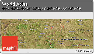 Satellite Panoramic Map of the Area around 10° 48' 54" S, 22° 10' 29" E