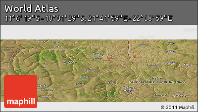 Satellite Panoramic Map of the Area around 10° 48' 54" S, 22° 10' 29" E