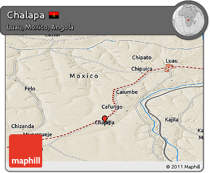 Shaded Relief Panoramic Map of Chalapa