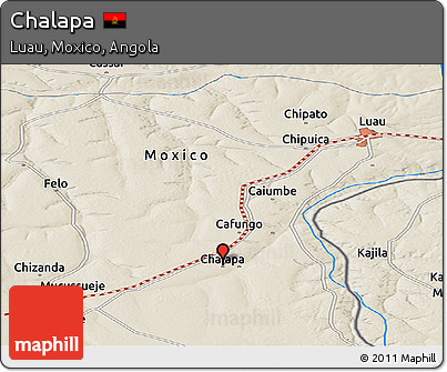 Shaded Relief Panoramic Map of Chalapa