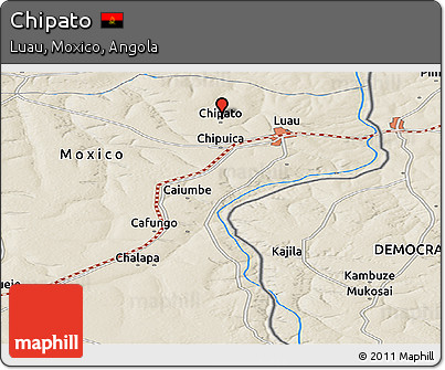 Shaded Relief Panoramic Map of Chipato