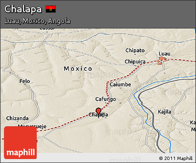 Shaded Relief Panoramic Map of Chalapa