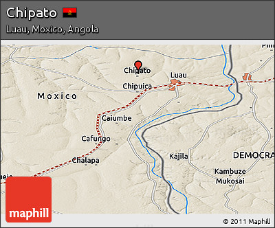 Shaded Relief Panoramic Map of Chipato