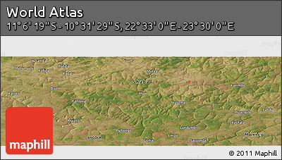 Satellite Panoramic Map of the Area around 10° 48' 54" S, 23° 1' 29" E