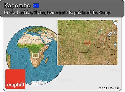 Satellite Location Map of Kapombo