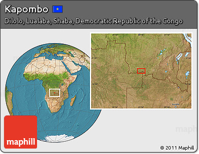 Satellite Location Map of Kapombo