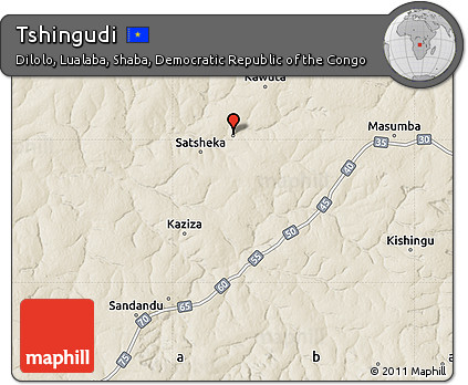 Shaded Relief Map of Tshingudi