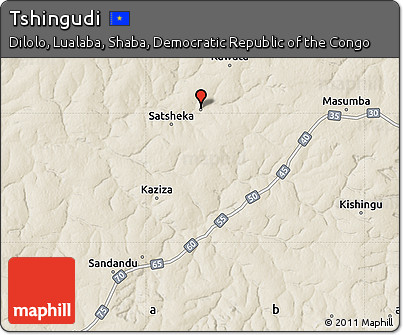 Shaded Relief Map of Tshingudi