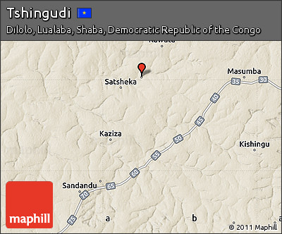 Shaded Relief Map of Tshingudi